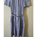 Vintage J.G. Hook Chambray Shirt Dress Size 8 Cotton Navy Blue &White‎ Button * Photo 1