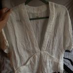 Urban Outfitters Deep V White Blouse Photo 0