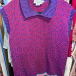 Villager  Purple and Pink Knit Vest Vintage Size M EUC Photo 0