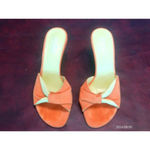 Franco Sarto Deirdra Leather Suede Sandal Orange Women's Size 7.5 Photo 1