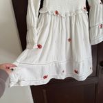 Free People  | White Counting Daisies Embroidered Smocked Bell Sleeve Dress Small Photo 2
