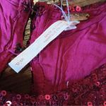 Free People Ruby Red Sequin Tank Cut Open Back Mini Dress Photo 3