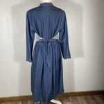 Prairie Cottagecore Denim Dress L Womens Blue Embroidered Garden Vest Donna USA Size L Photo 6