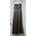 Theia Farren Strapless Gown Dress Pewter Satin Size 4 NWT Flattering MOB Dress Gold Photo 10