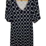 CAbi  Womens Cruise Dress Sz Small Jersey Knit V-Neck Puff Sleeve Nautical Beachy Photo 0