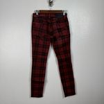 R13  NWT Red Plaid Kate Skinny Pants Size 25 Photo 2