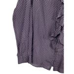 Gap Purple Polka Dot Semi Sheer Long Sleeve Button Up Silk Blend Top XL NWT Photo 3