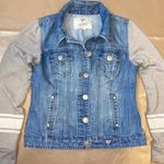Guess Vintage Hooded denim Jacket With Sweater Sleeves Size Small Photo 0