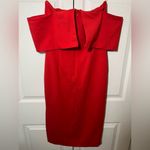 Lavish Lice Red Lavish Alice Deep Bandeau Asymmetric Hem Midi Dress Size US 4 (UK 8) Photo 5