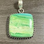 Dendrite Opal Gemstone Sterling Pendant Silver Photo 0