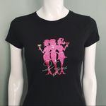 NWT Vegas Rhinestone Embellished Fitted Tee in Black | Size S Photo 0