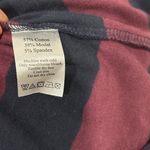 Duffield Lane Navy Burgundy Stripe Short Sleeve Pullover Shirt Midi Dress Size L Blue Size L Photo 4