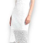 EXPRESS NWT White Scalloped Lace Formal Bachelorette Wedding Midi Dress - Medium Photo 0