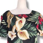 Vintage 90s Liberty House Young Hawaii Black Tropical Dark Floral Maxi Dress Size M Photo 1