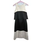 Alexis Caprice satin Two Tone Dress with Overlay detail off white and black sz S Photo 1