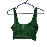 Aerie Green Rib Knit Unlined Cropped Square Neck Longline Tank Bralette Small Photo 4