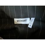 Weekday  Preppy Black Lined Midi Skirt Sz M Photo 5