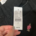 PacSun Nwt  Rose Embroidered Black High Waisted Straight Leg Jeans 23 Photo 4