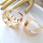 ZARA New!  Bright Golden Hoop Earrings Photo 2