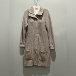 Merrell  Cable knit chunky long gray zippered button detail size Medium Cardigan Photo 1