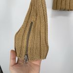 Abercrombie & Fitch Womens Ribbed Knit Zip Up Sweater Collared Size M Tan Y2K Photo 4