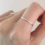 Handmade dainty sterling silver stacking ring Photo 1