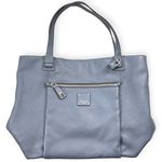 Henri Bendel  Large Tote Zipper Shoulder Bag Satchel Gray Leather Lock Photo 0