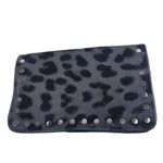 Henri Bendel  Black Leopard Animal Print Stud Leather Purse Cellphone Card Holder Photo 1