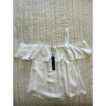 Krisa NWT  REVOLVE Off One Shoulder Sexy Flowy White Tank Top Blouse Size Small Photo 3