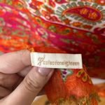 Orange Pink Green Paisley Print Shawl Wrap Scarf Photo 3
