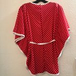 1980s Vintage Red white polka dot kimono style butterfly bell sleeve top blouse belted cinch waist Size S, measurement in pics Excellent condition Photo 2