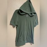 Patty Boutik Sage Green Short Sleeve Hoodie | Hooded Sweatshirt Photo 2