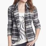 Lucky Brand Black White Plaid Moto Knit Sweater Jacket Harper Womens Size Large Photo 0