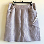 Nic+Zoe Linen Womens Size 10 Mini Skirt Silver Gray Shimmer Lined Work A Line Photo 0
