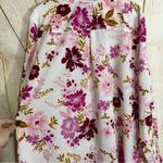 Time & Tru  Floral Pink Button Down Business Casual Blouse Photo 4