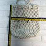 Crochet Backpack Scrunch Top Bag‎ Ivory Boho Bohemian Photo 1