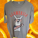 Llamerica Shirt with Lama in USA Bandana and Glasses Size‎ XL Gray Photo 0