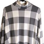 Lands' End Lands’ End Gray Buffalo Plaid Plus Size Fitted Lightweight Turtleneck 2X #475646 Photo 1