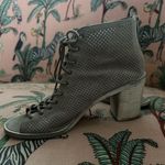 Dolce Vita Neutral Lace Up Open Peep Toe Trendy Ankle Booties Bohemian Heels 9M Tan Size 9 Photo 1