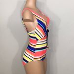 Anne cole  slimming multicolored stripe swimsuit. New Photo 4