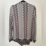 BCBGMAXAZRIA  Boho Paisley Geometric Lace Up Blouse Size Large Dressy Casual Top Photo 1