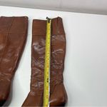 Nine West Manhunt Brown Leather Knee High Dressy Stiletto Heel Boots Women 5.5M Photo 1