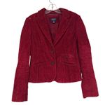 American Eagle Vintage Corduroy Sequin Blazer Women's Small Burgundy Y2K Preppy Photo 2