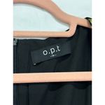 O.p.t. Melanie Lemon Printed Puff Sleeve Slit Midi Dress Black/Yellow Women's M Size M Photo 3