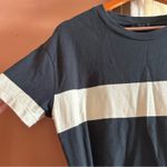 All Saints Chan Cream & Black Stripe Cotton Sweatshirt Mini Dress Tie Waist‎ S Photo 3