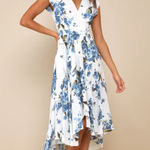 Lulus  French Countryside White Floral Print High-Low Dress Photo 0