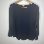 Vince  Rib Cuff Dolman Blouse Navy Blue Boat Neck S‎ Small Oversized Long Sleeve Photo 2