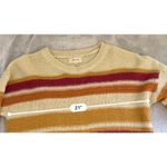 Becca Women’s Striped Fall Oranges/Maroon/Cream Knit Sweater Medium Photo 5
