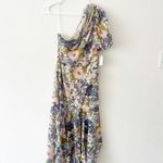 ASTR THE LABEL Santorini One Shoulder Midi Dress Retro Floral Purple Small NEW Photo 4