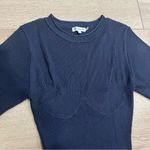 Good American  Midnight Navy Blue Plaited Ribbed Bodycon Mini Dress Size 2/M Photo 5